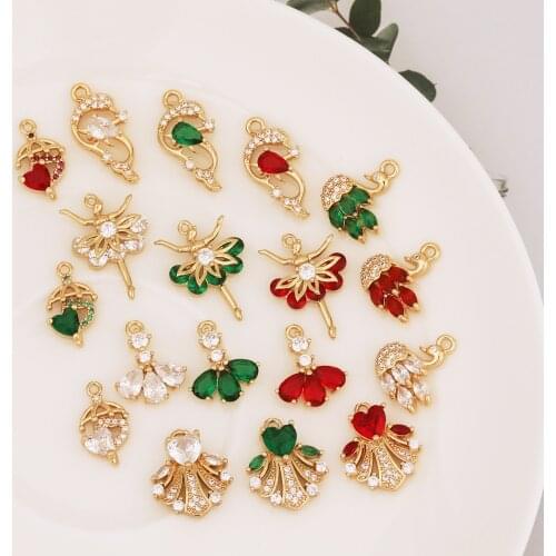 HAOSAW 4Pcs Jewelry Accessories/Hand Made/Charms/DIY Making/CZ Pendant For Earrings/Colourful/Jewelry Findings & Components