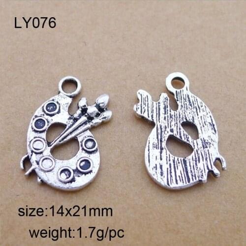 Fashion Antique Silver Alloy Color Palette Charms 25pcs 14*21mm