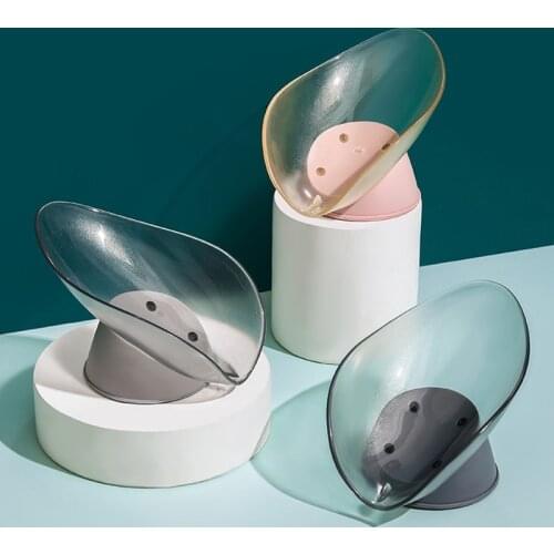 Leaf Shape Soap Box Bathroom Soap Holder Dish Storage Plate Tray Toilet Shower Non-slip Drain Soap Holder Case Bathroom Supplies