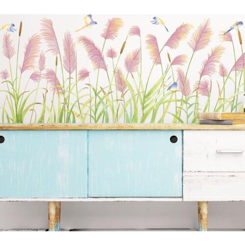PVC Wall Sticker Corner Reed Painting Line Foot Floor Self-adhesive Living Room Bedroom Wall Decorations