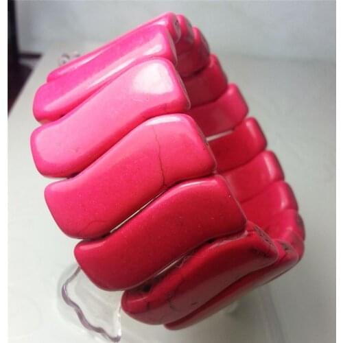 Natural Rose Red Turkey calaite 15-31mm Round beads making Jewelry Bracelet for women high grade bangle jewelry 7.5' BV315