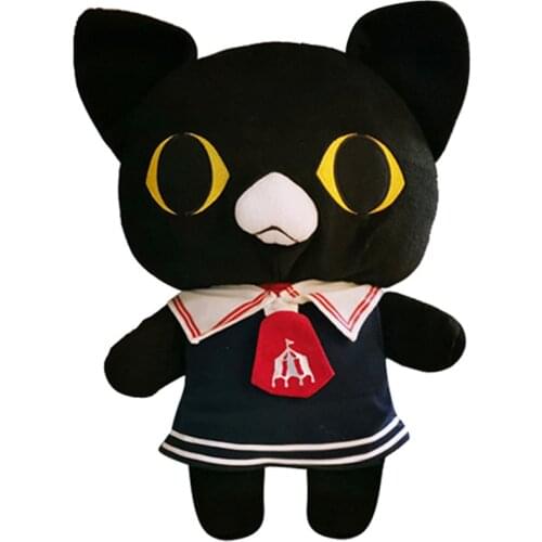 New Cute Shappo Circus Kuro Black Cat Sailor Suit Big Plush Toy 38cm Pillow Cushion Stuffed Animals Kids Dolls Children Gifts