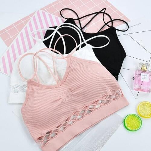 2020 new sexy thread cutout wrapped chest yoga running beautiful back underwear cross shoulder strap no steel ring bra