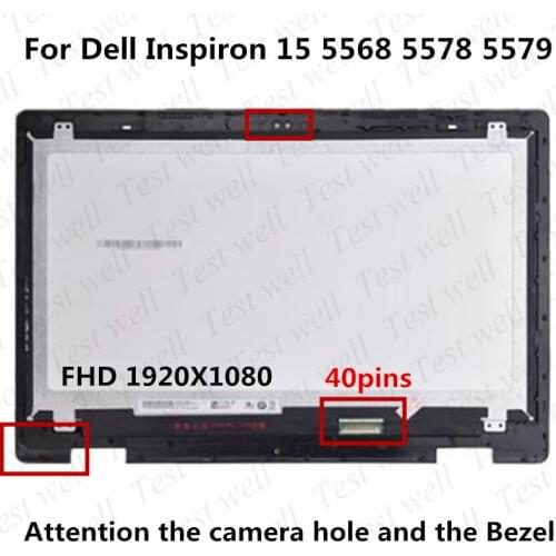 Original 15.6" LED LCD B156HAB01.0 for Dell Inspiron 15 5568 5578 5579 P58F Touch Screen FHD 1920x1080 LCD Display Assembly