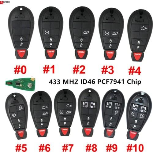 2/3/4/5/6/7 Button Remote Smart Car Key 433MHZ ID46 PCF7941 Chip for Chrysler Town & Country for Jeep for Dodge Magnum Durango