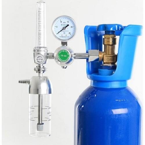 O2 Flow Meter Gas Regulator Flowmeter Medical Oxygen Inhalers Pressure Reducer Humidifying Cups Oxygen Tube