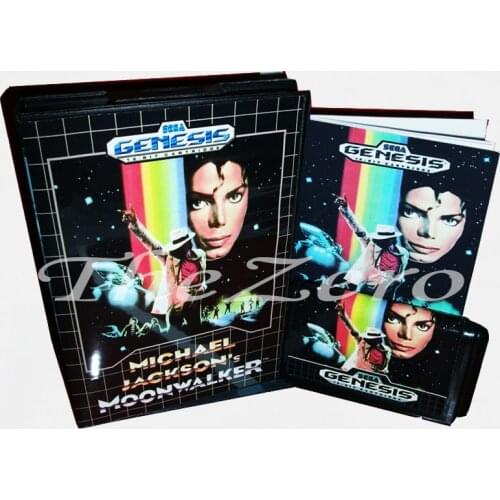 Memory Card Michael Jacksons Moonwalke With Box and Manual Book for 16 bit Sega Megadrive Video Game Card MD for Genesis mortal