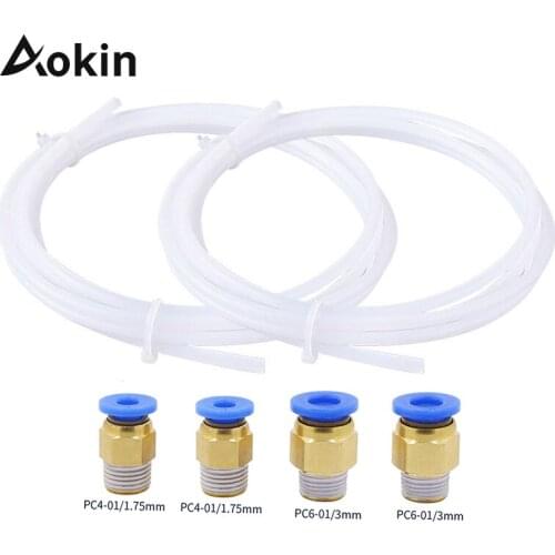 3D Printers Parts 1M PTFE Tube PiPe Connectors J-head Hotend for V5 V6 1.75mm 3.0mm Filament Bowden Long Extruder Part
