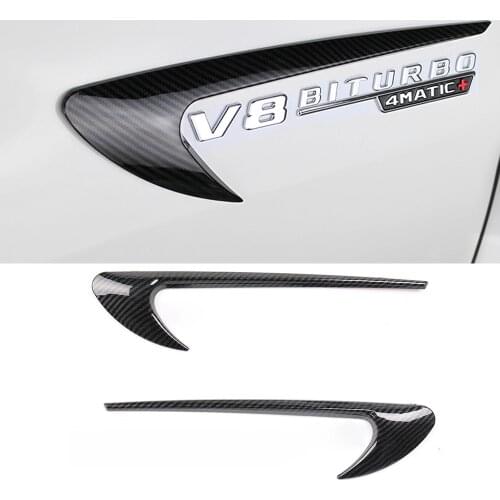 Carbon Sticker Car Fender Sticker For Mercedes AMG W212 W163 W211 W210 W207 E63 W205 W204 W202 W176 CLS CLA V8 BITURBO 4MATIC