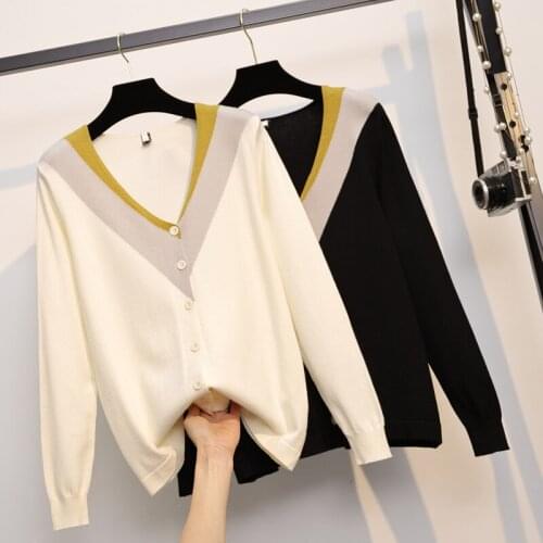 Women Knitted Cardigans Sweater Fashion Autumn Long Sleeve Loose Coat Casual Button V Neck Oversized Female Tops 2021