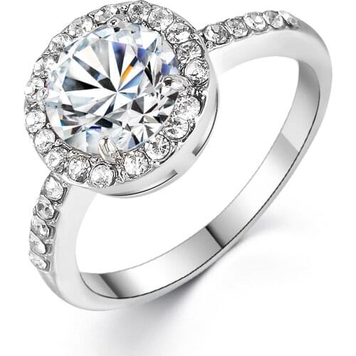 Women Ring Charm Party High Jewelry Fashion Ring Plating Polishing Craft Transparent Zircon Ring Birthday Gift For Girlfriend