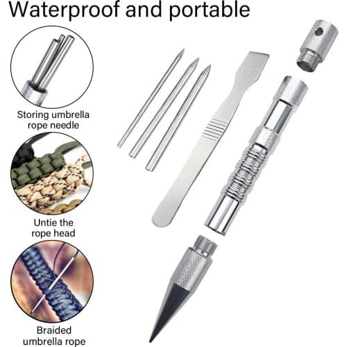 1Set Portable Marlin Spike Knotters Tool Waterproof Round Head Needle And Smoothing Tool For Paracord
