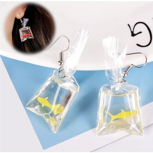 1Pair New Design Koi Fish Jewelry Earrings Plastic Elegant Long Drop Women Female Fashion Ear Hoop Gift
