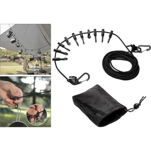 1PCS Multipurpose Black Lanyard Rope Cord for Outdoor Hiking Accessories 500CM Adjustable Strap Rope Clothesline Decoration