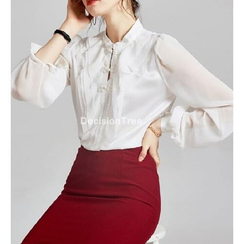2021 hanfu tops womens tang suit chinese blouse tops traditional hanfu traditional women chinese style shirt chiffon blouse