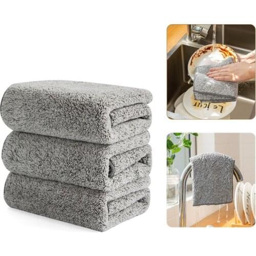 3PCS) | Size 29 x 29CM,Microfiber Cleaning Cloths All Purpose Microfiber Towels - Clean, Dust, Polish, Scrub, Absorbent (Gray)