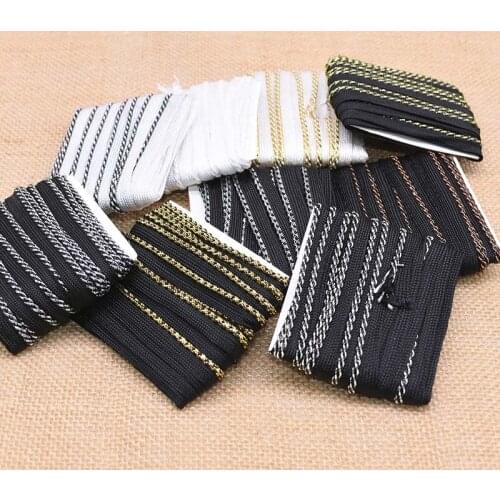 5M*1CM Gold Silver Lace Trim Fabric Sewing Lace Braided Ribbon Lace DIY Clothes Accessories Scrapbooking Craft Wedding Supplies