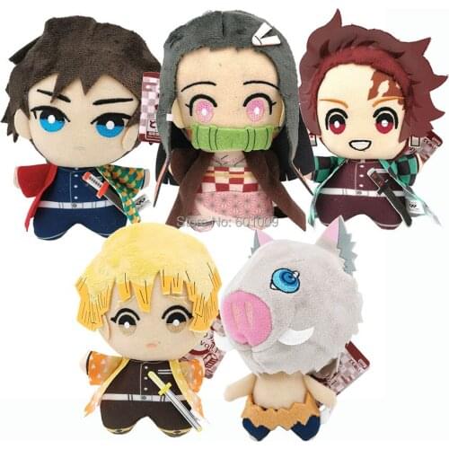 5PCS Kimetsu no Yaiba Tomioka Giyuu Cosplay 15CM Plush Doll Figures Toy Retail