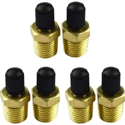 6pcs 1/4" NPT Brass Air Compressor Tank Fill Valve Schrader Screw Stype