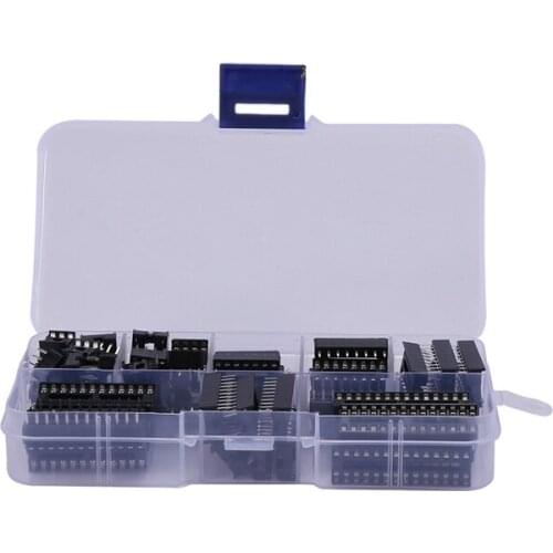 66Pcs/Lot DIP IC Sockets Adaptor Solder Type Socket Kit 6,8,14,16,18,20,24,28 Pin for arduino PCB Diy Kit