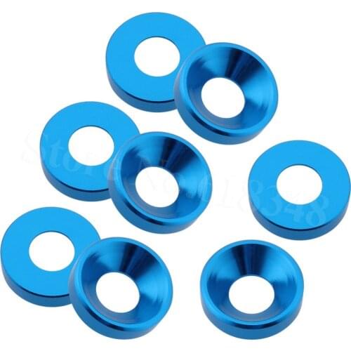 8pcs/Lot HSP 02164 4x10x2mm M4 Aluminum Washer Alloy Flat Cone Cup Head Screw Gasket For 1/10 RC Model Car Baja Parts