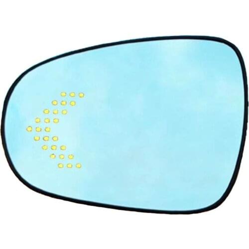 Side rear view mirror glass anti defogging dazzling blue wide angal led turn signal lamp heated for lexus ct200