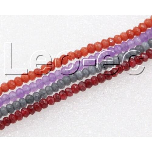 JQHS 4X2mm Faceted Rondelle red purple gray dark red jades Beads Strand ForJewelry Making 15" V1214