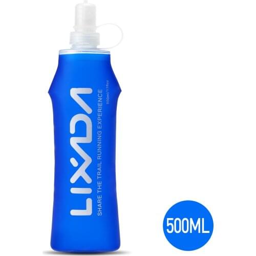 Lixada 250/500ml Soft Bottle Folding BPA Free Hydration Water Bottle for Outdoor Running Hiking Cycling water bottle with straw