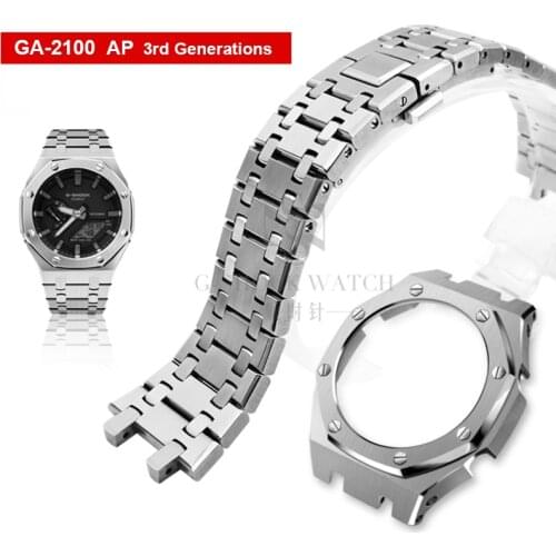 316 Stainless Steel Strap Case for Casio G-Shock GA-2100 GA2110 GA2100 GA-2100-1A GA-2100-4A Watch Accessories Bezel Band Frame