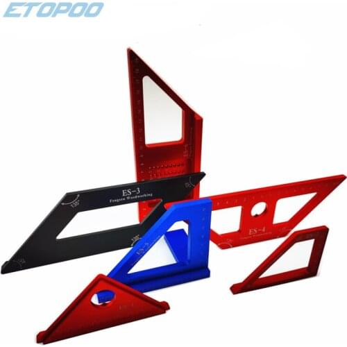 Red Multifunctional Aluminum Alloy Square 45 degrees 90 degrees gauge Angle Protractor woodworking tools