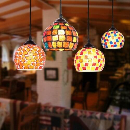 Border goods source small chandelier restaurant bar counter chandelier corridor porch lobby colored glass chandelier