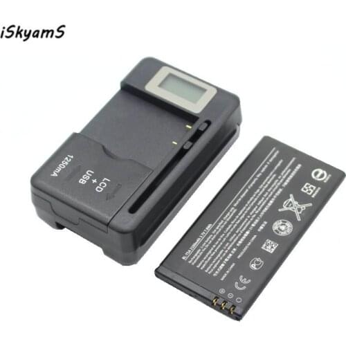 ISkyamS 1x 2100mAh Replacement Li-ion BL-T5A battery +Universal Charger for Nokia Lumia 550 bl-t5a 3.7 V