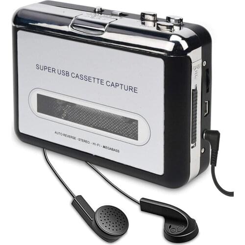 Cassette tape drive Via computer laptop transcription MP3 CD Disc Audio player machine usb 3.5mm headphone jack stereo walkman