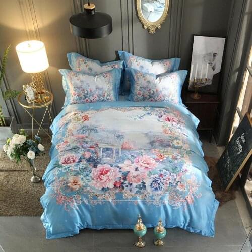 42 King size Queen Bedding Set Luxury Jacquard 3D Bed set Cotton Fitted sheet Bed sheet Duvet cover linge de lit ropa de cama