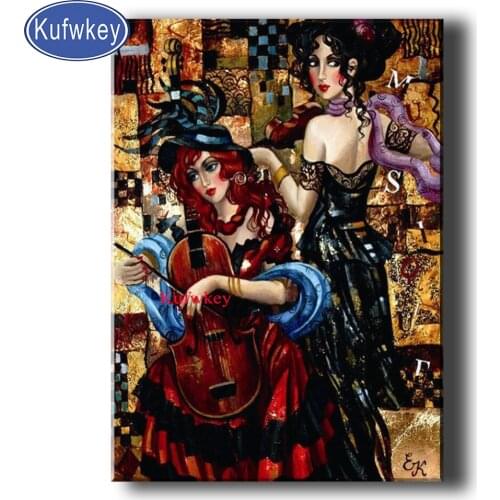 Kufwkey Diamond Painting Women Tree of Life By Gustav Klimt full square round drill diamond mosaic diamond embroidery Lady