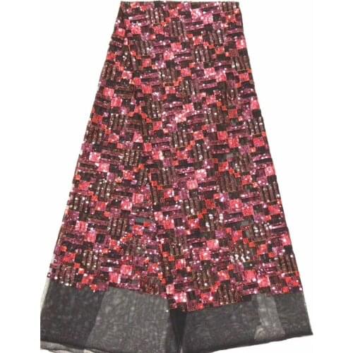 Fashionable tulle embroidery french net lace fabric BZL-8.0302 with sequins for party dress