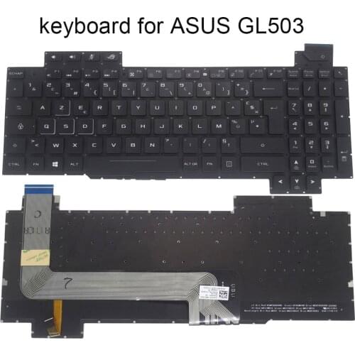 New French azerty backlit keyboard for ASUS ROG GL503 GL503VD GL503VS GL503VM GL503GE GL703GE FR computer keyboards AEBKLF00020