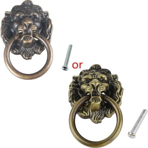 2021 New Antique Bronze Lion Head Pulls for Dresser Drawer Cabinet Door Handles Knobs