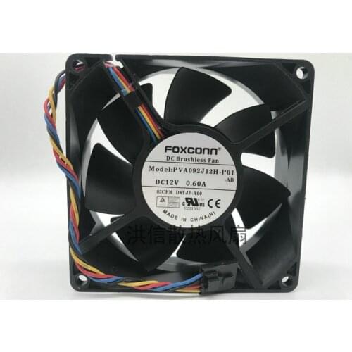 Original Foxconn 9032 pva092j12h-p01 DC12V 0.60a 9cm 4-wire temperature control fan