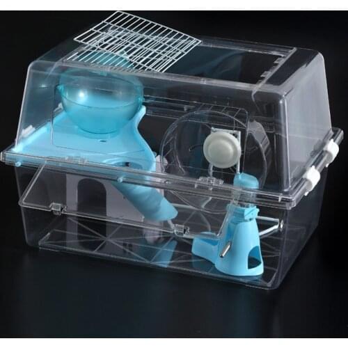 Luxurious hamster cage full transparent cage golden silk bear deepens anti flying chip hard anti falling material special warm