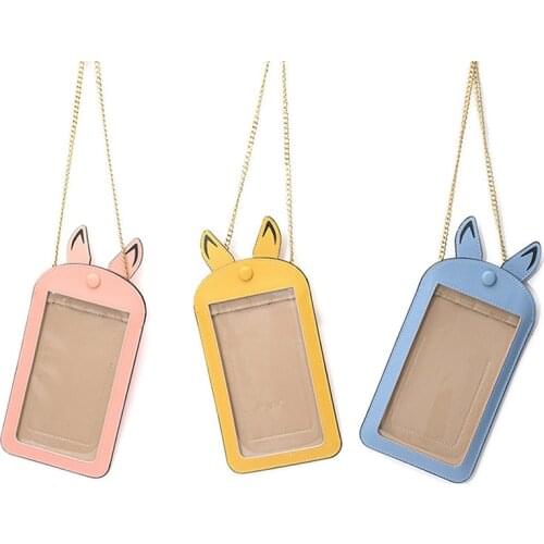 Mini Luxury Handbag Female Bag Transparent Touch Screen Chain Mobile Phone Bag Cartoon PU Messenger Bag Wallet