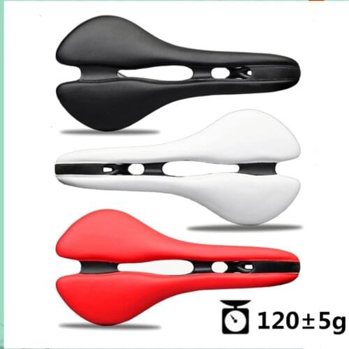 2019 NEW cycling saddle road bike saddle black white red Carbon Fiber+Leather saddles bicycle Oval Rail bow cushion bike seat