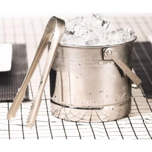 Stainless steel portable ice bucket European style bar KTV service wine bucket ice compartment 1L