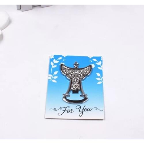 YwBeyond new! 100pcs/lot cheap wedding door gifts souvenirs of zinc alloy angel beer bottle openers, bridal showers party favors