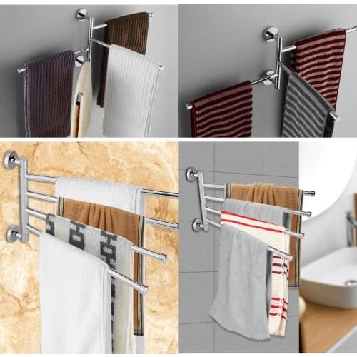 1PC Stainless Steel Towel Bar Rotating Towel Rack Bathroom Kitchen Wall-mounted Towel Polished Rack Holder Hardware Accessory