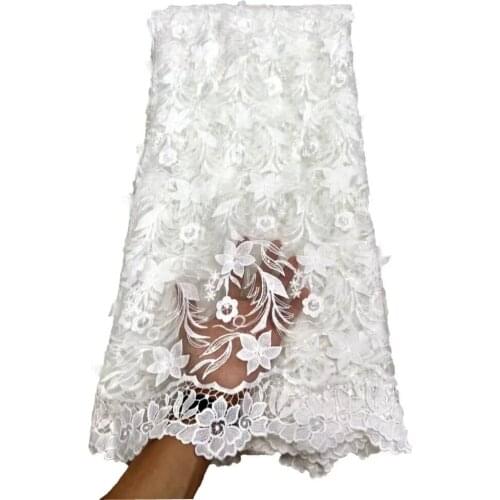 2021 High Quality Embroidered Nigerian Net Lace Fabric France Cord Lace Fabric African Lace For Party Popular Dubai Style 5 Yard