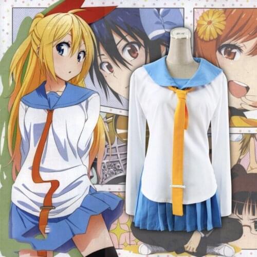 Anime Nisekoi: False Love Cosplay Costumes Chitoge Kirisaki Cosplay Costume School Uniform Halloween Party Women Cosplay Costume