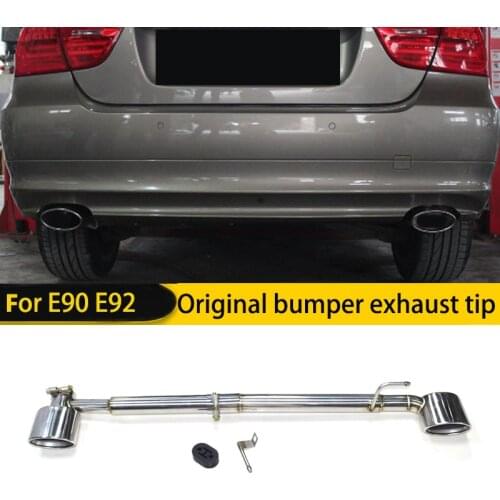 Car AccessoriesExhaust Tip For BMW E90 E92 320i 318i 325i Stainless Steel Car Exhaust Double Out Exhaust Pipe Muffler Tip
