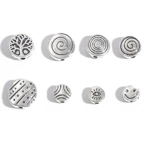 20/30/40/50pcs of mixed size bead alloy jewelry accessories and parts plating ancient silver DIY jewelry accessories jewelry