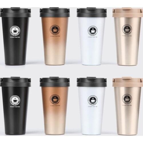 Double Stainless Steel 304 Coffee Mug Water Cup Leak Proof Thermos Mug Travel Thermal Cup Thermosmug Water Bottle For Gifts